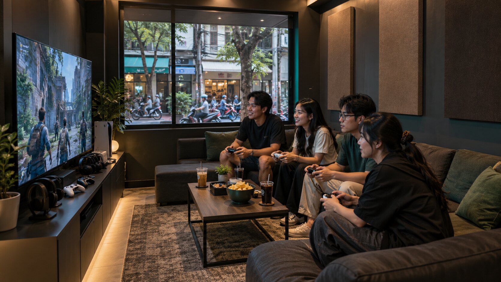 Concept rendering of a private gaming room facing a Ho Chi Minh City street